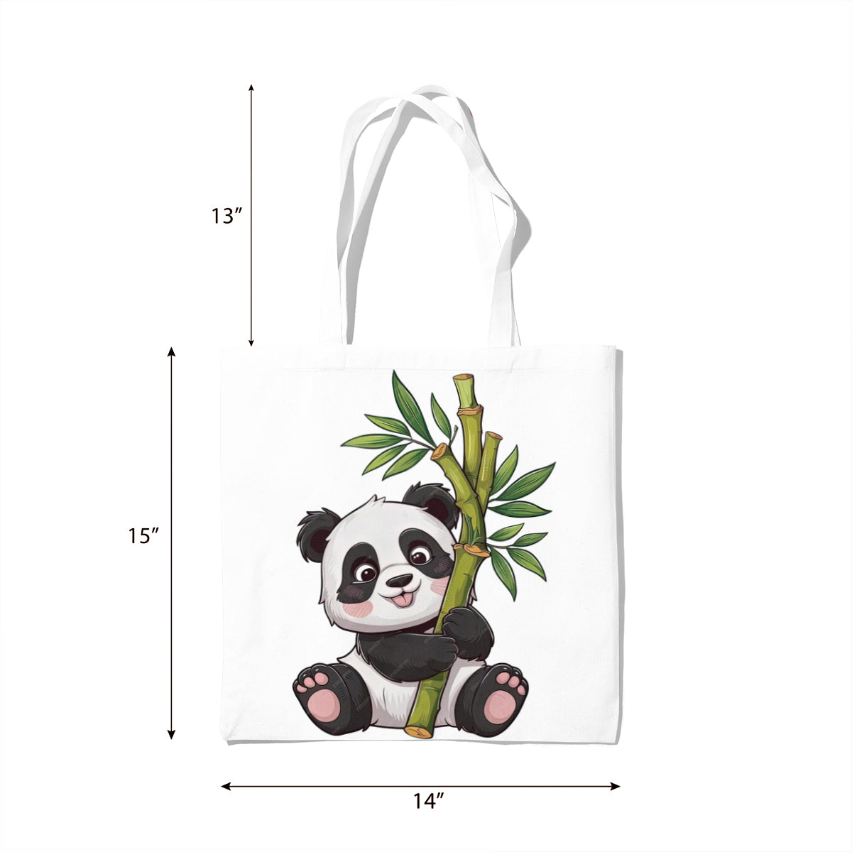 Cute Bamboo Panda Illustration Tote Bag