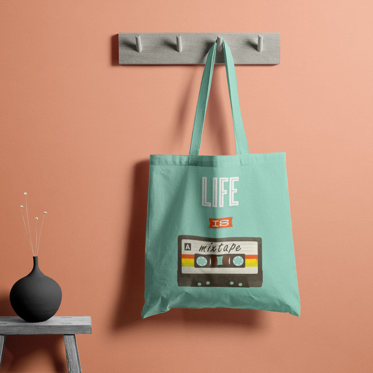 Life is Mixtape Canvas Tote Bag