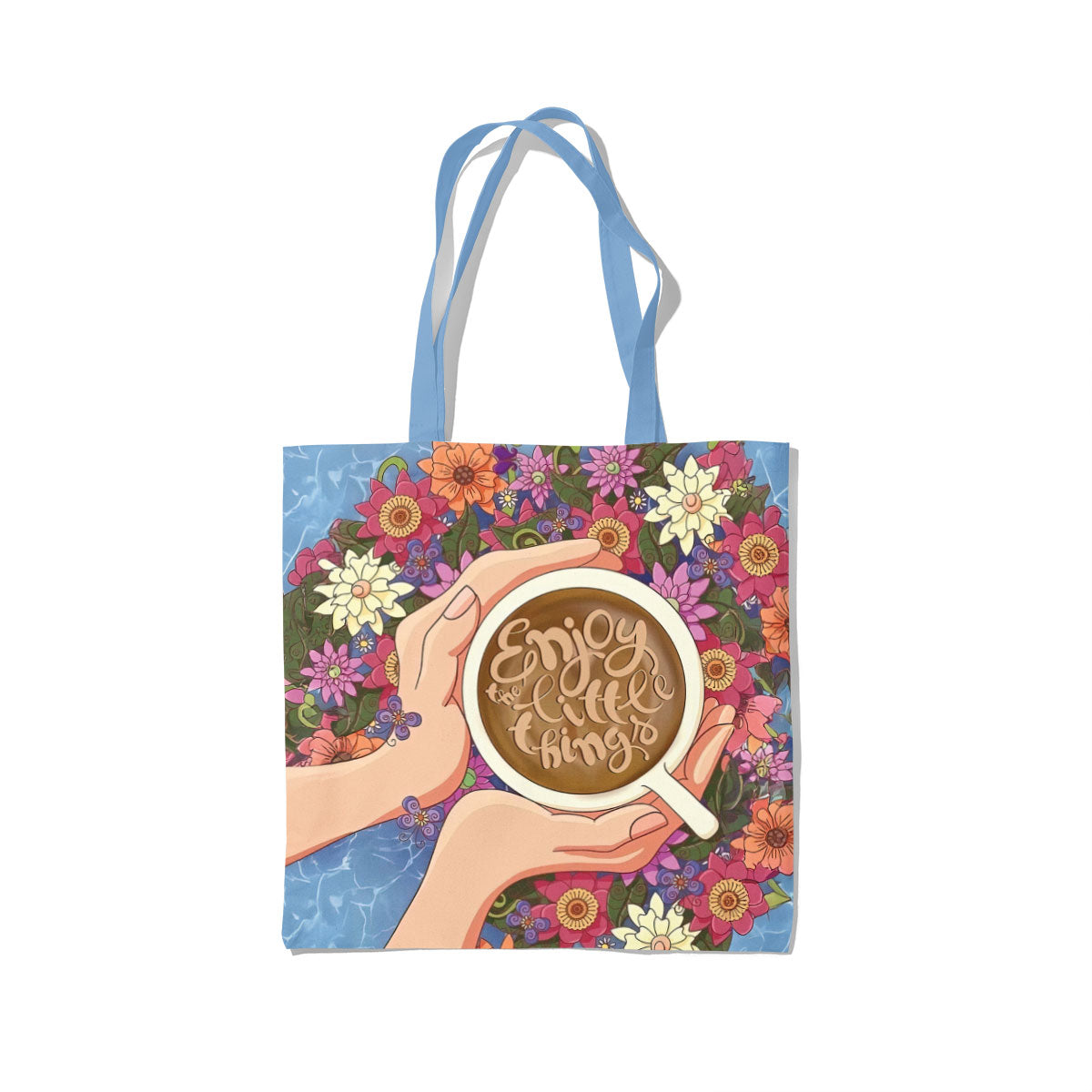 Coffee & Blooms Canvas Tote Bag