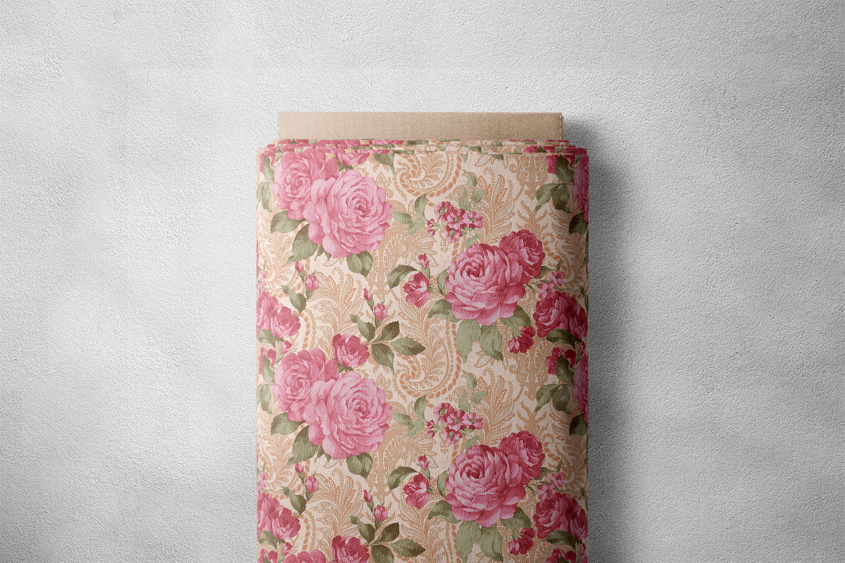 Dawn Pink Vintage Roses Floral Print