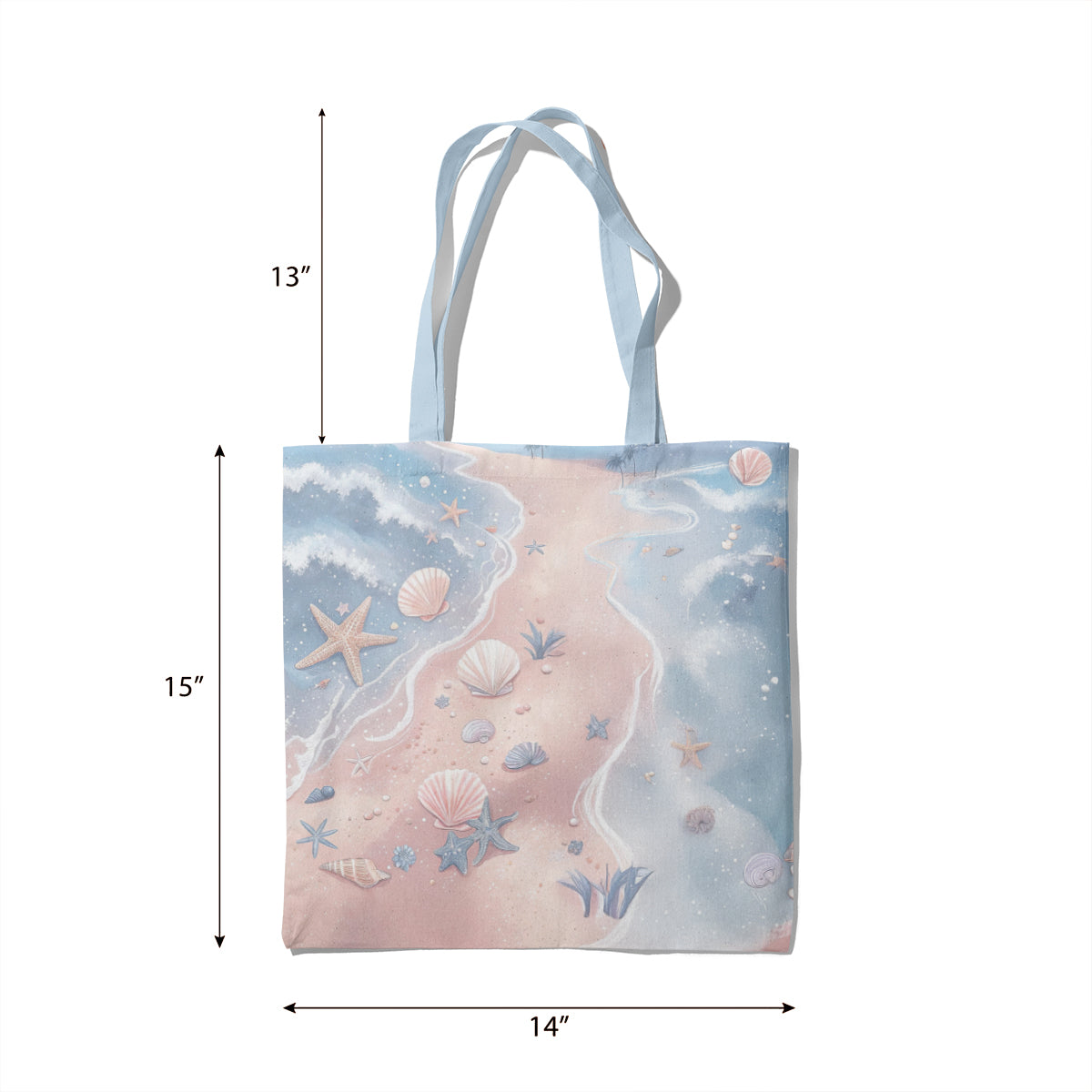 Pastel Seashell Shoreline Summer Tote Bag
