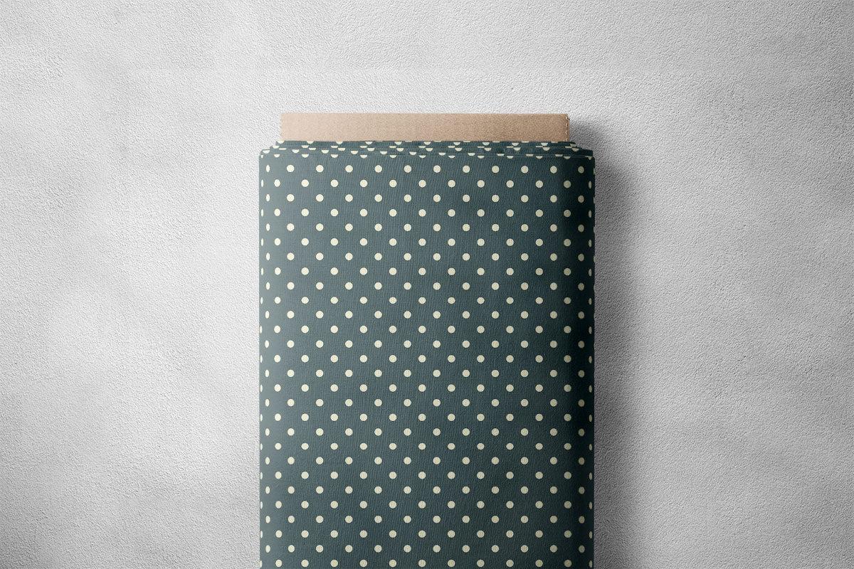 Bright Grey And Moon Mist  Polka Dots Print