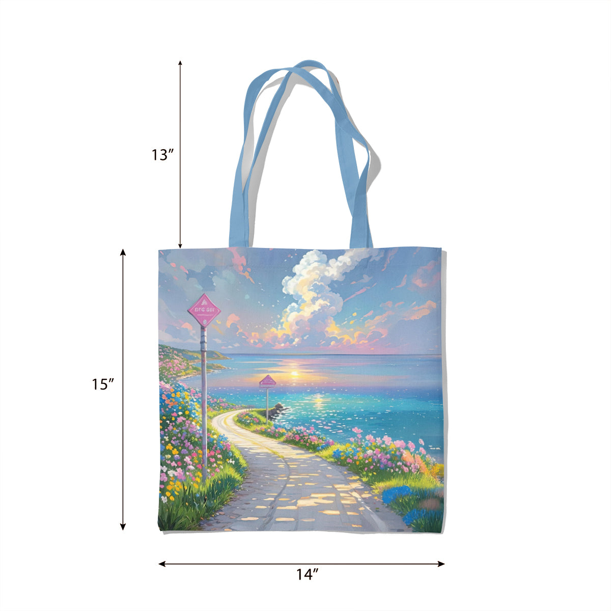 Sunset Coastal Path Dreamscape Tote Bag