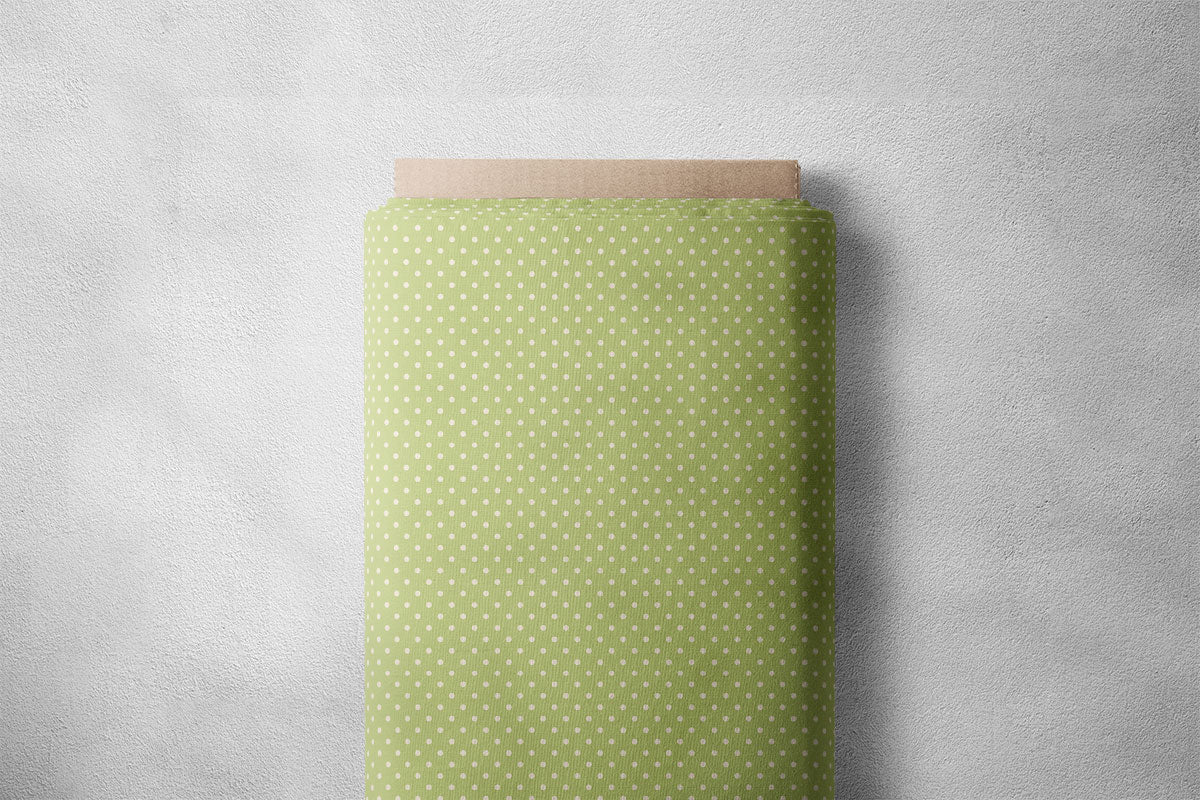 Trendy Green And Pinkish Grey Polka Dots Print