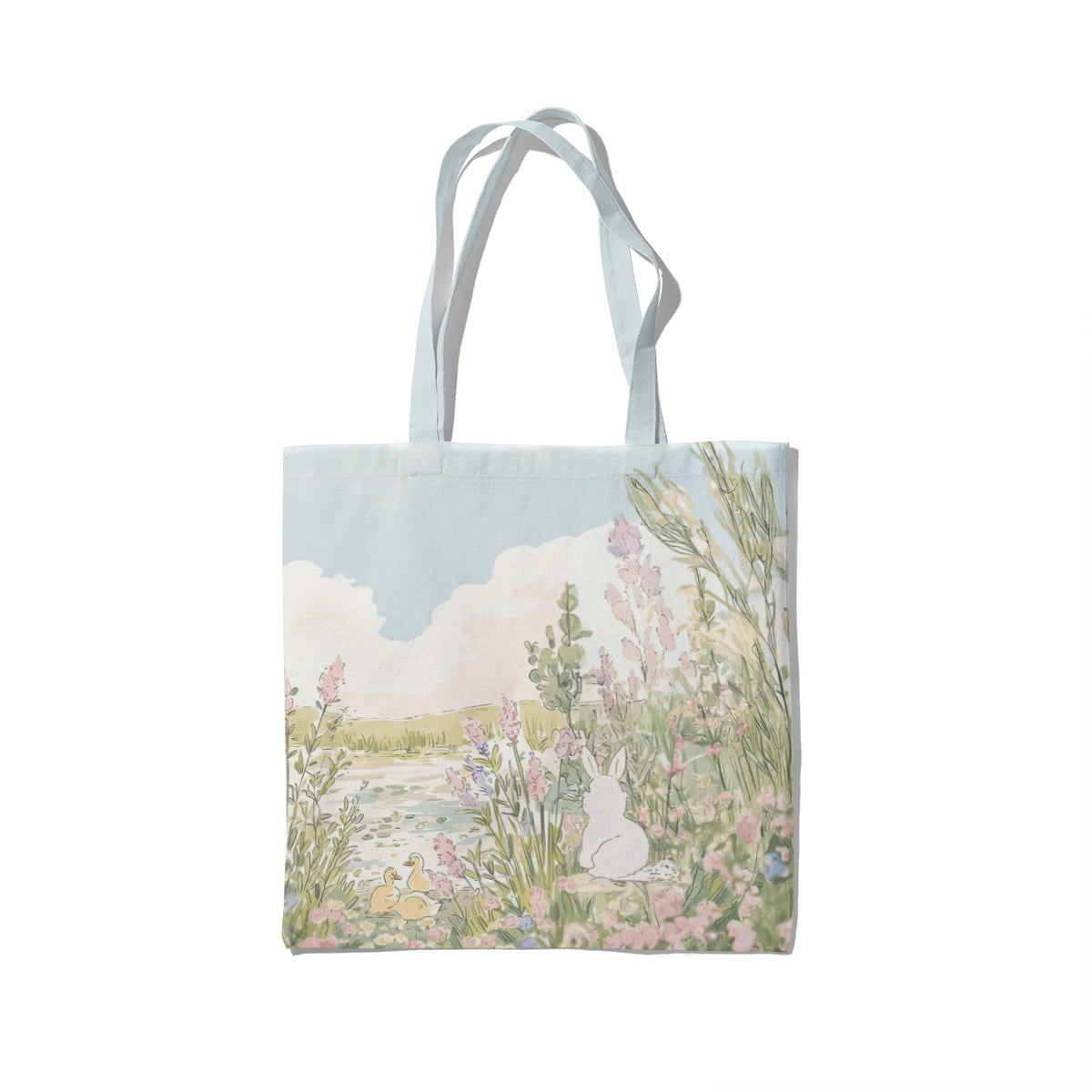 Spring Meadow Bunny Garden Tote Bag