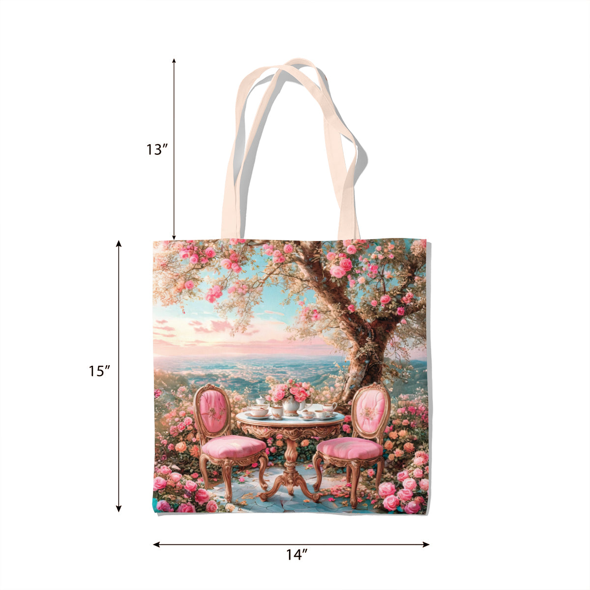 Blossom Garden Tea Table Romantic Tote Bag