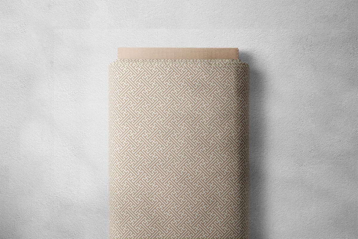 Tobacco Brown And Ash Grey Pattern Geometric Print