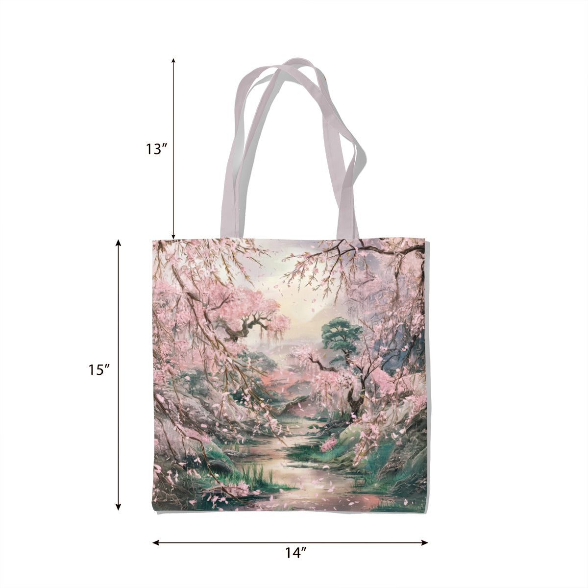 Pink Blossom Spring Valley Scenic Tote Bag