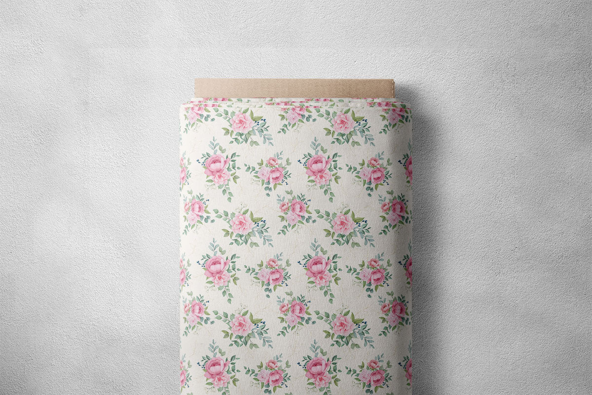 Satin Linen Rose Floral Print