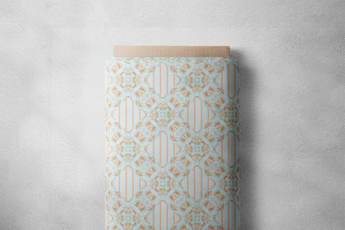 Cyan Opaque Floral Print