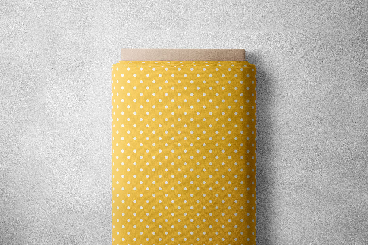 Orange Gold And White Polka Dots Print