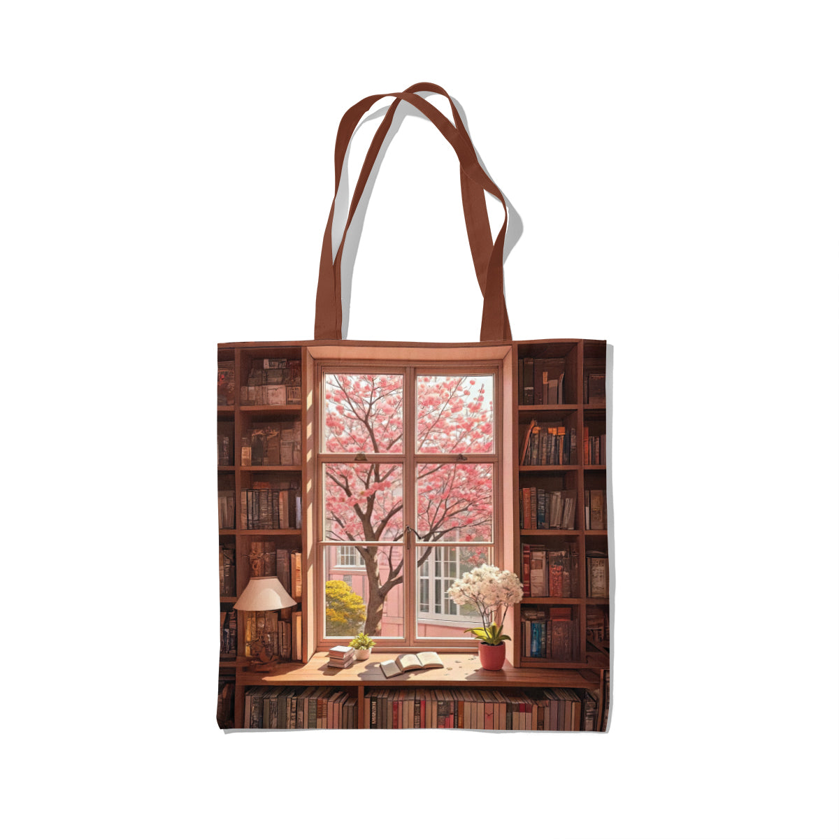 Cherry Blossom Reading Book Tote Bag