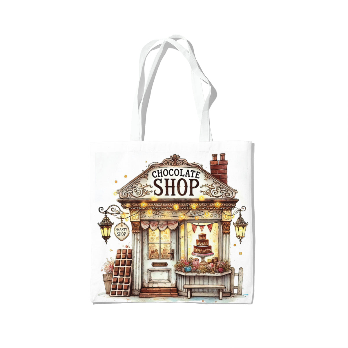 Vintage Chocolate Shop Dessert Lover Tote Bag