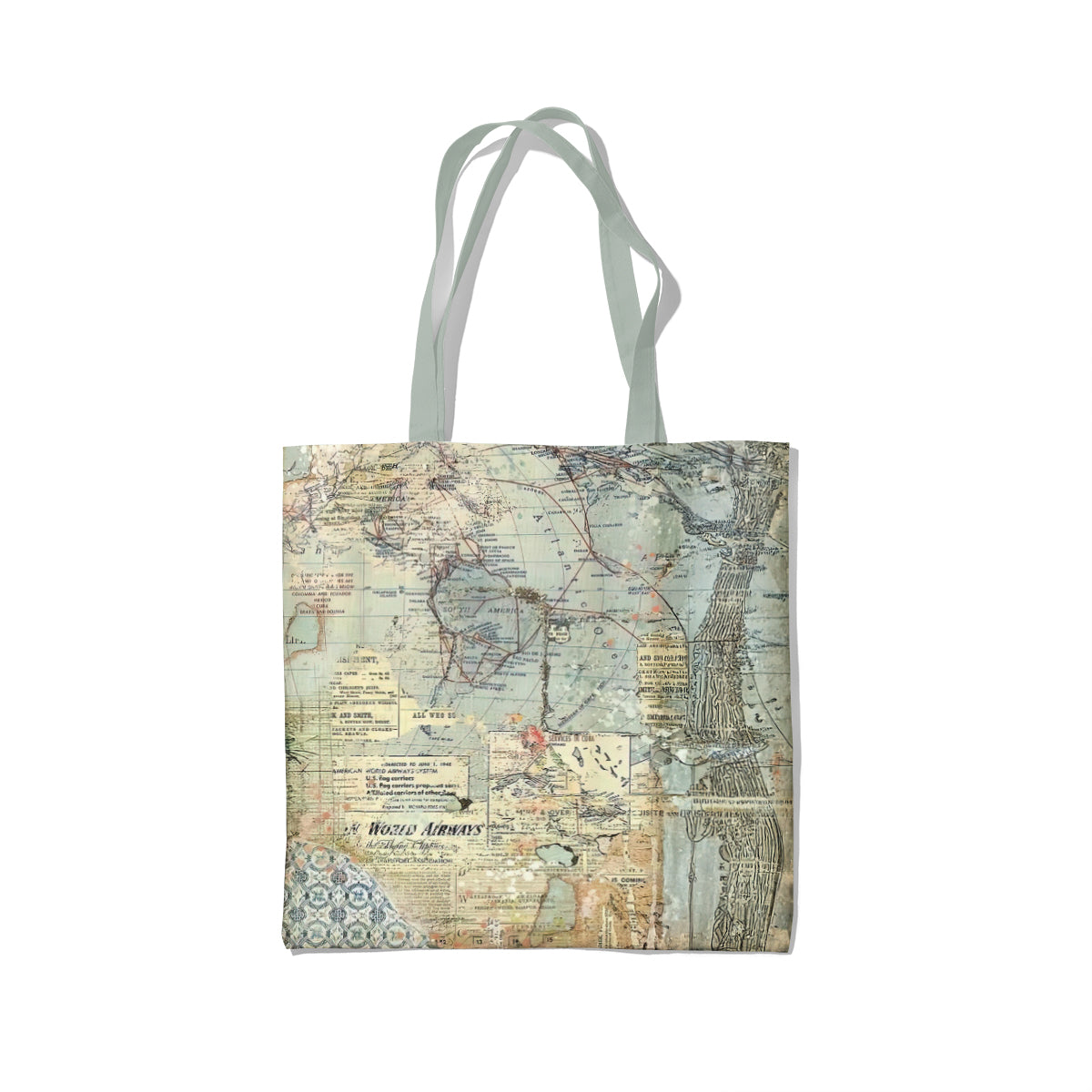 Vintage Explorer Map Travel Collage Tote Bag