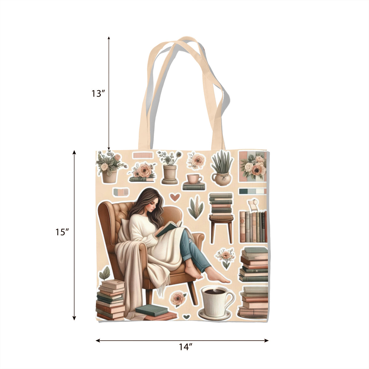 Cozy Reading Corner Pastel Aesthetic Tote Bag