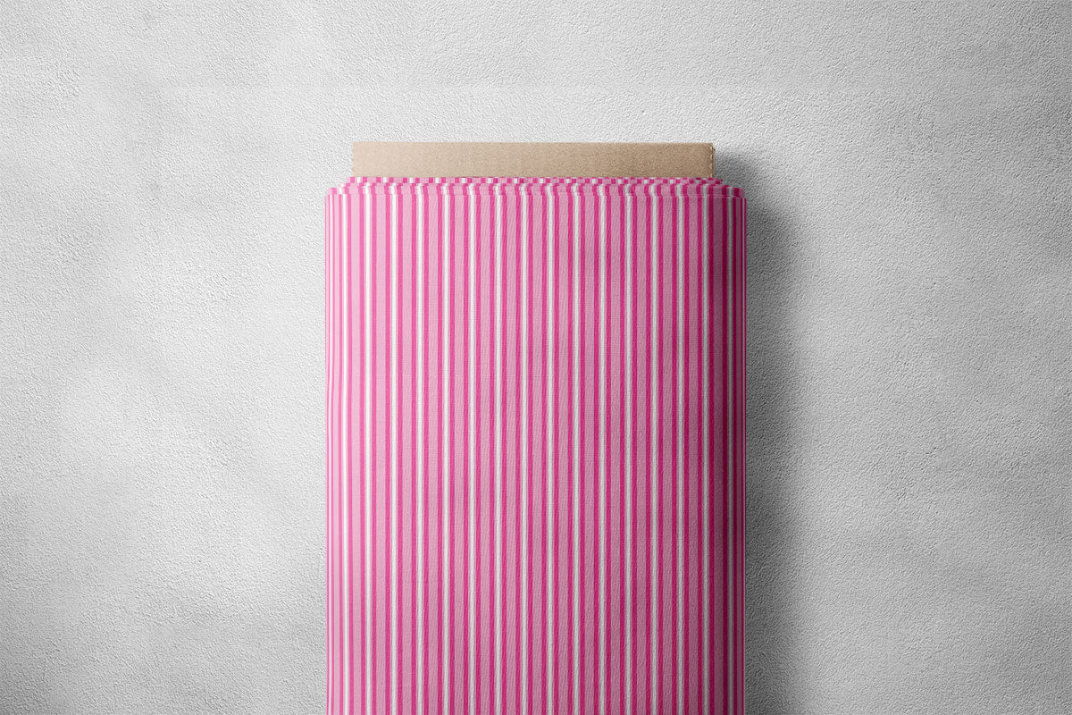 Bright Neon Pink Stripes Print
