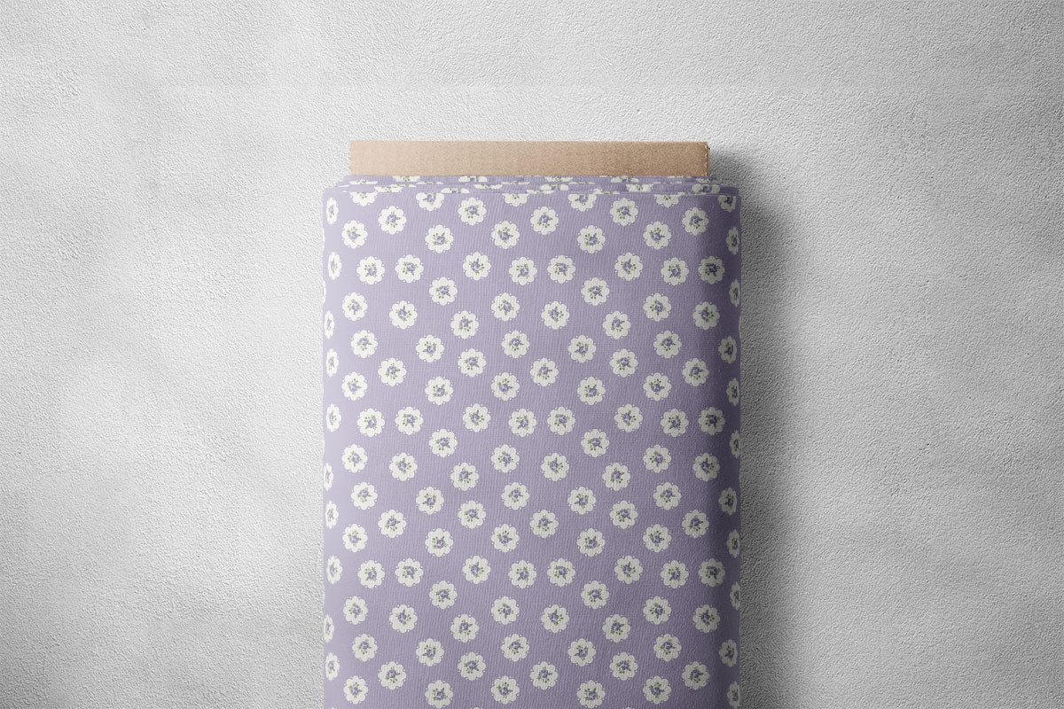 Pale Violet Rose Buds Floral Print