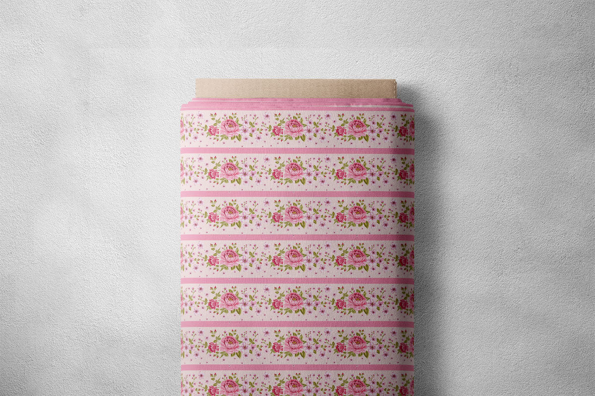 Pale Pink Vintage Roses Floral Print