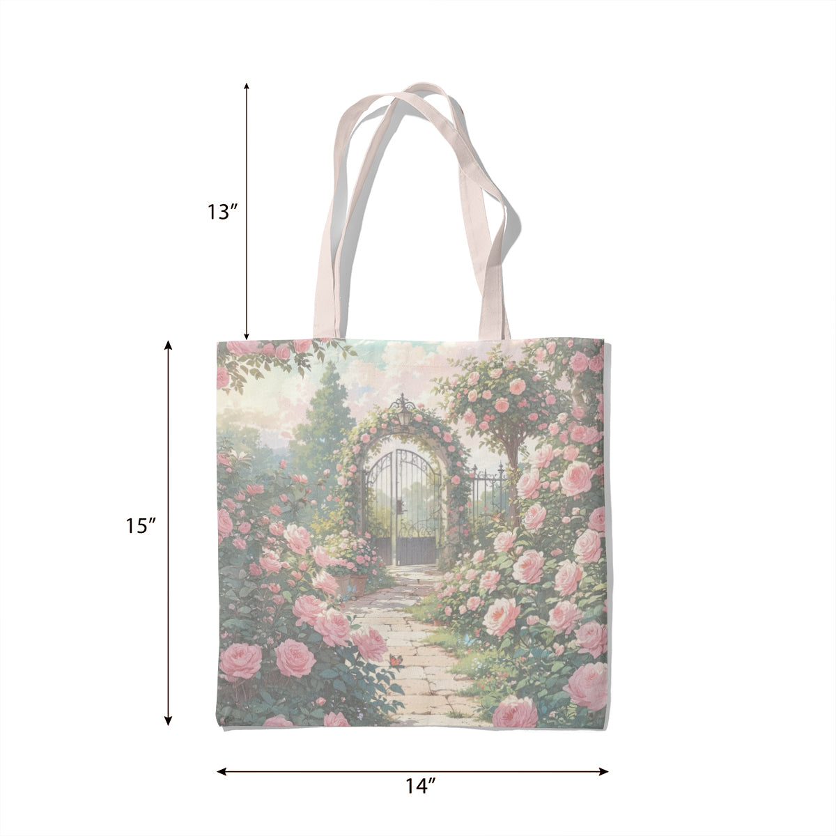 Rose Garden Gate Romantic Tote Bag