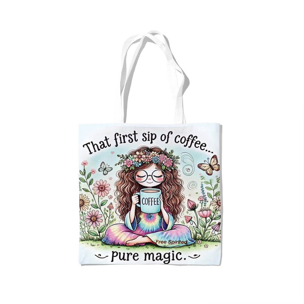 First Sip of Coffee Magical Garden Tote Bag
