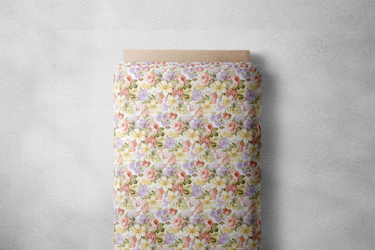 Pale Slate Flax Floral Print