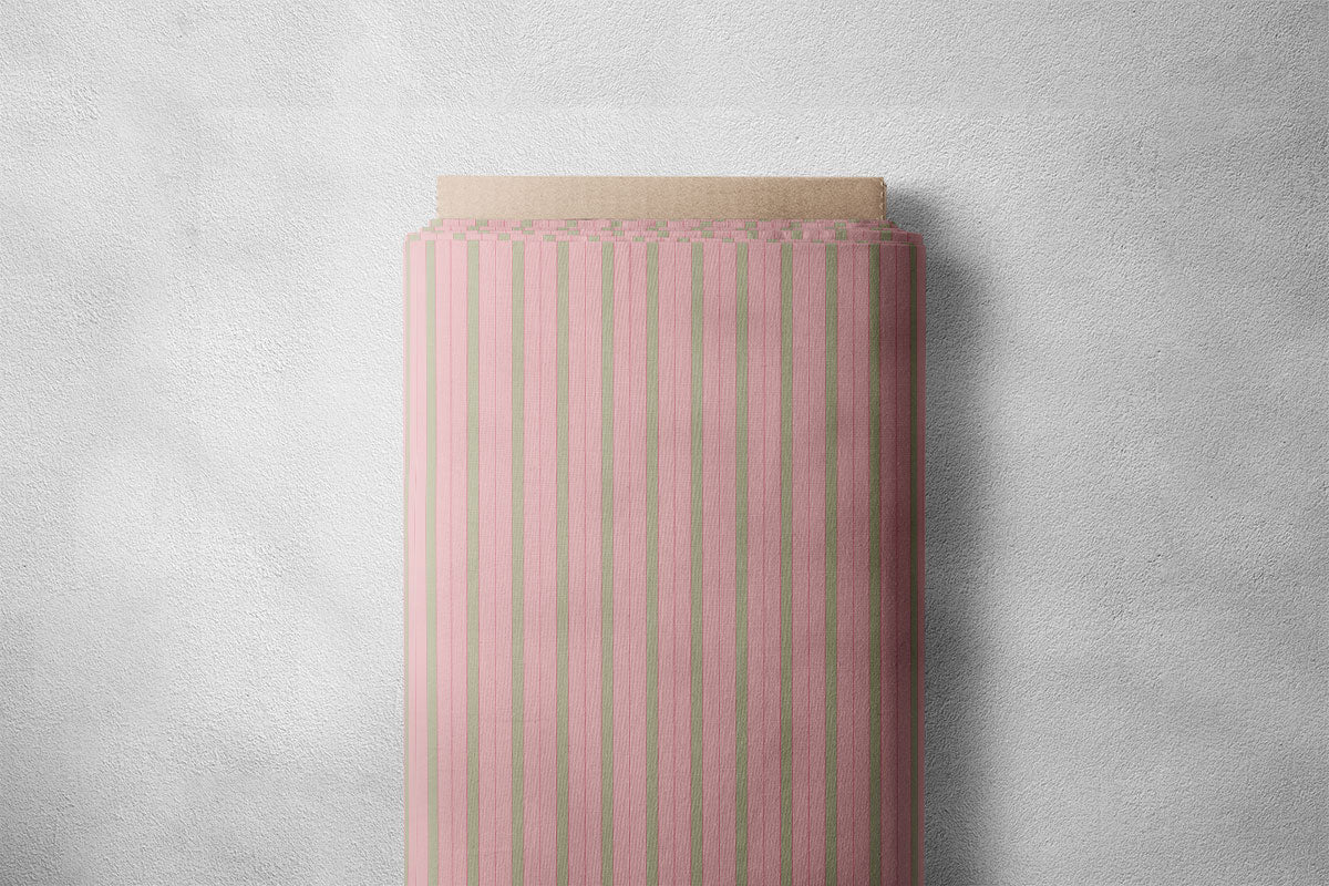 Lipstick Pink Stripes Print