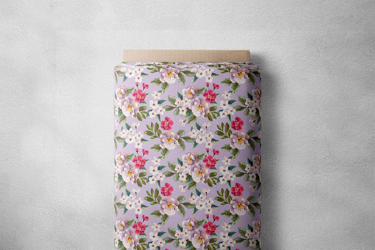 Light Pastel Purple Floral Print