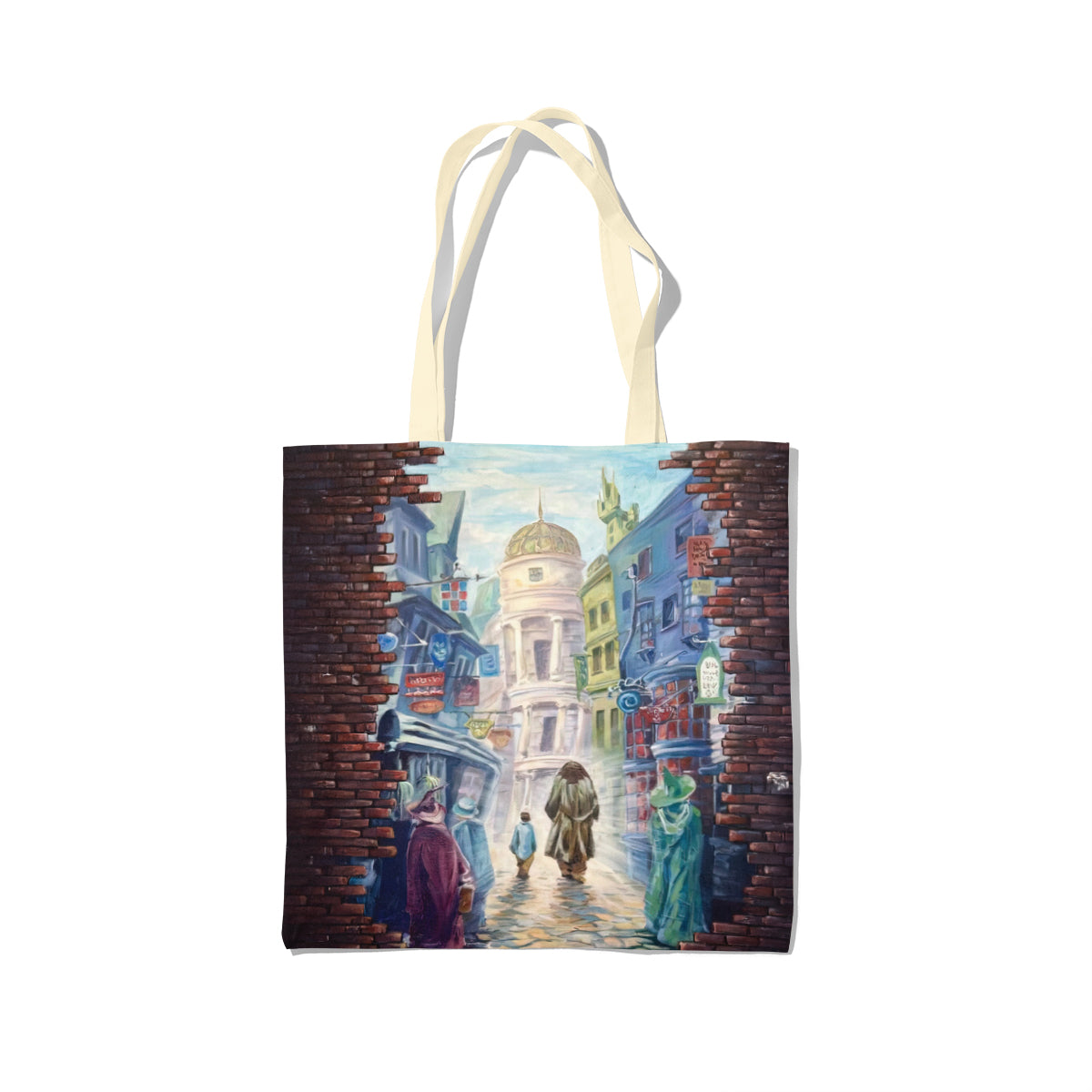 Mystic Wizard Alley Vintage Fantasy Tote Bag