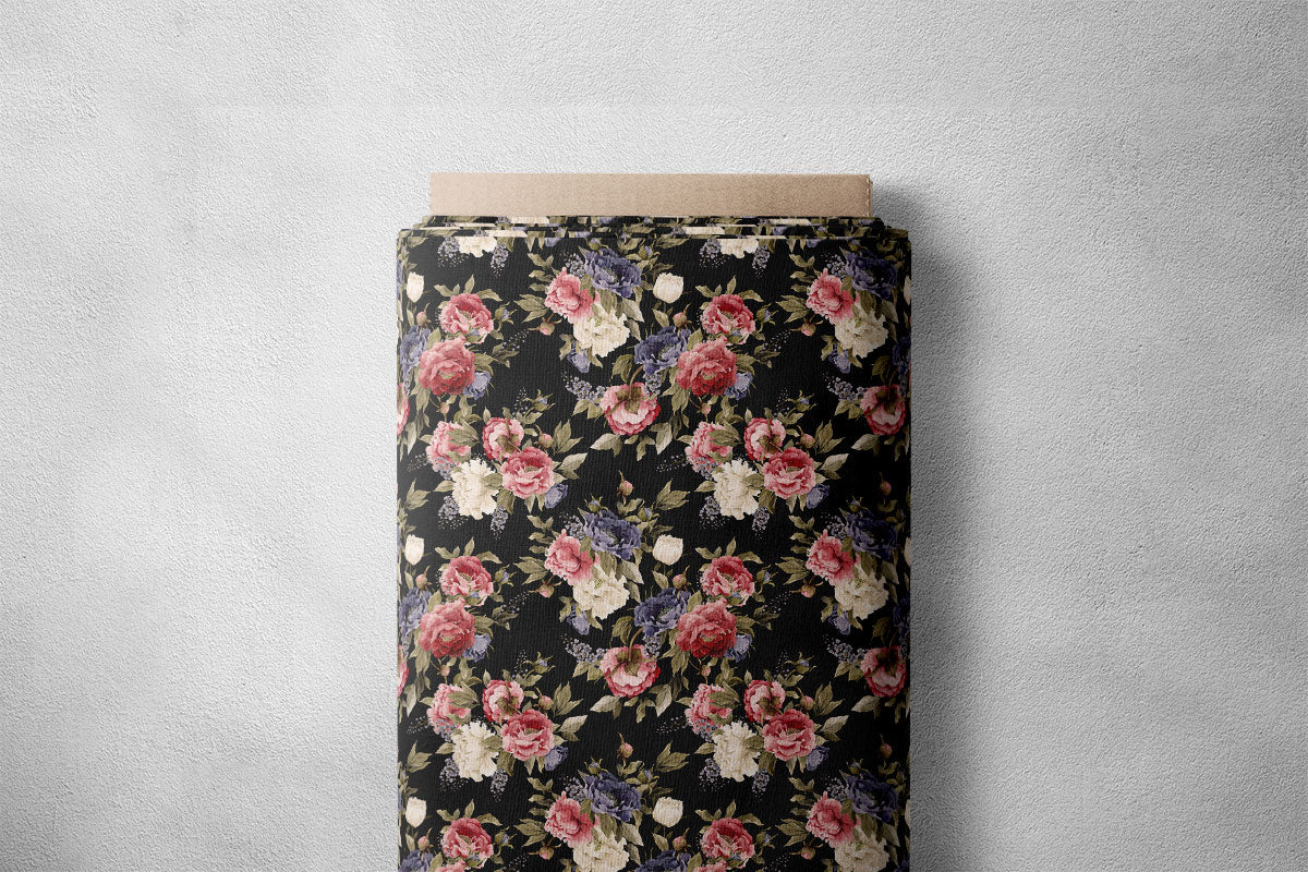 Charcoal Rose Floral Print