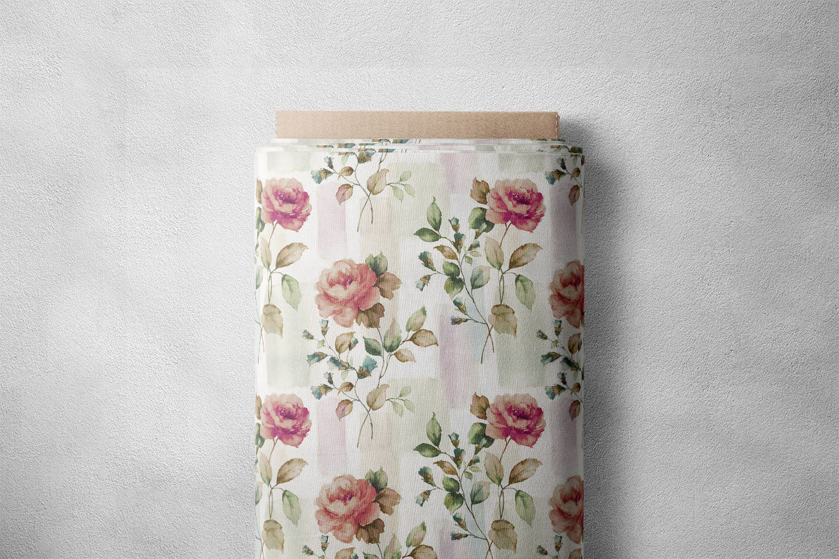 Wisteria Purple Vintage Roses Floral Print