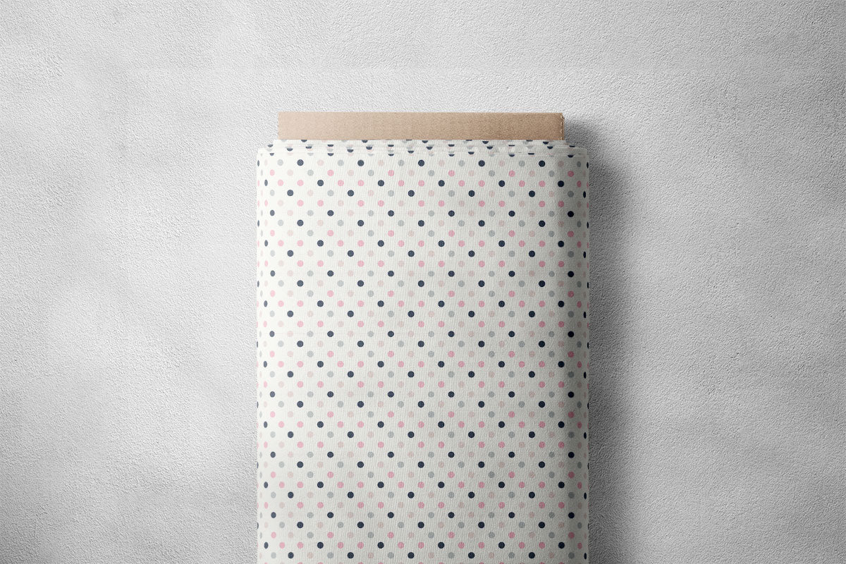Moon Mist And Multicolor Polka Dots Print