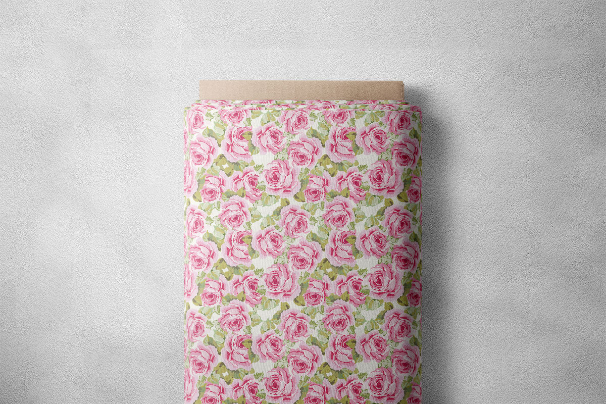 Light Thulian Pink Rose Floral Print