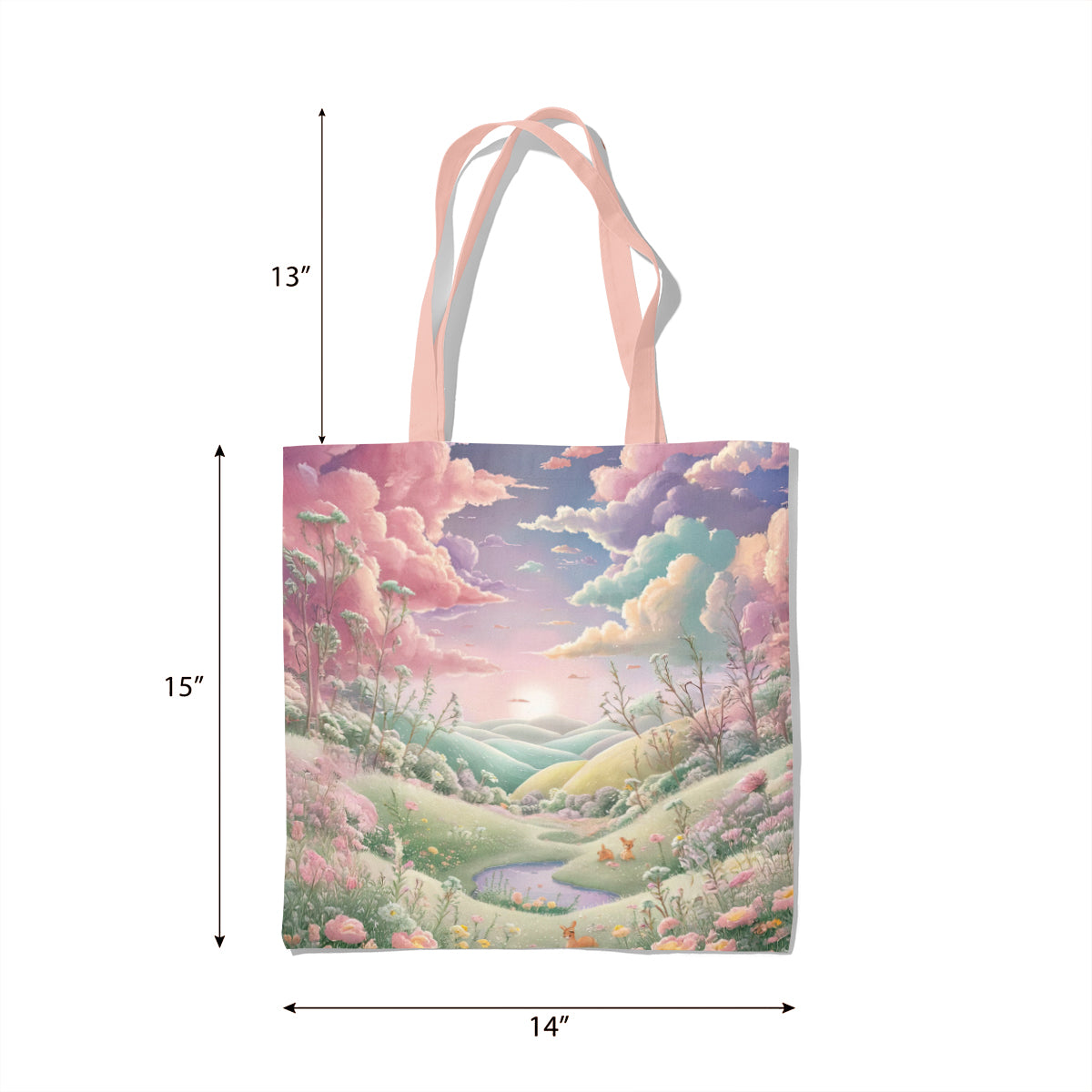 Pastel Sunrise Fantasy Hills Art Tote Bag