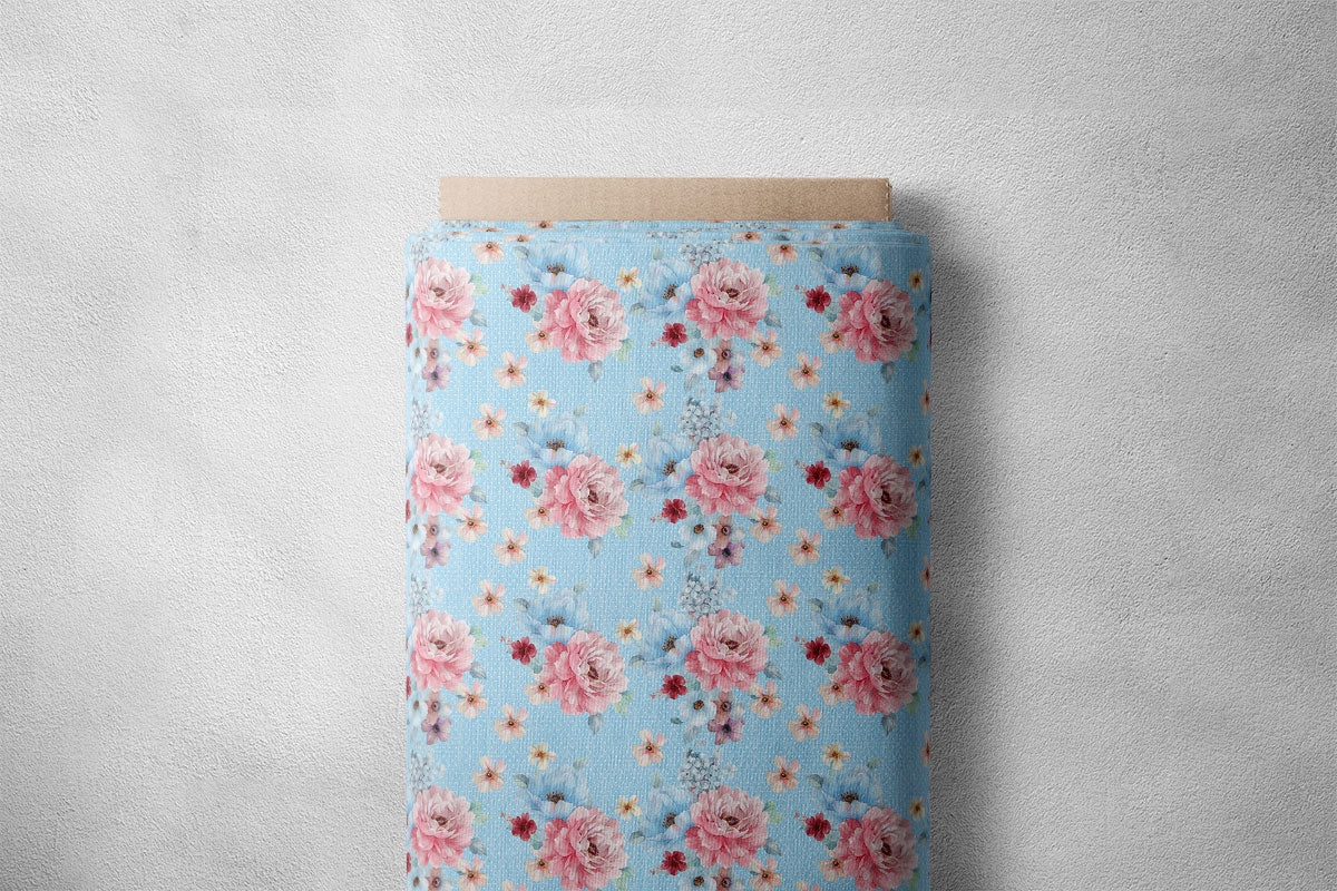 Blue Koi Floral Print