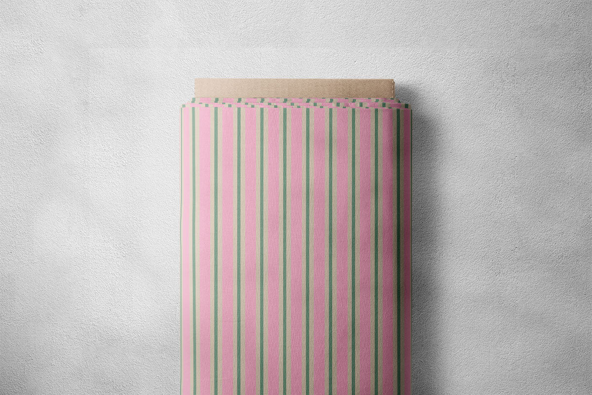 Muted Pink Stripes Print