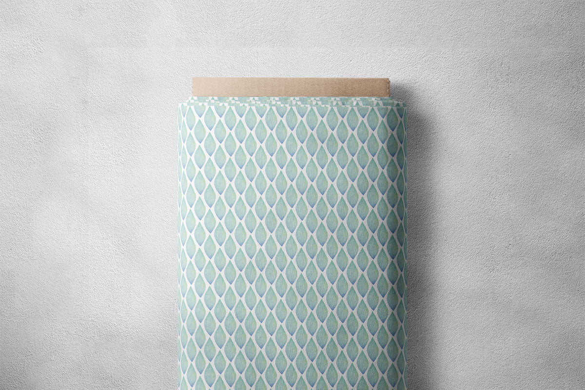 Spanish Green And Dove Grey Pattern Geometric Print