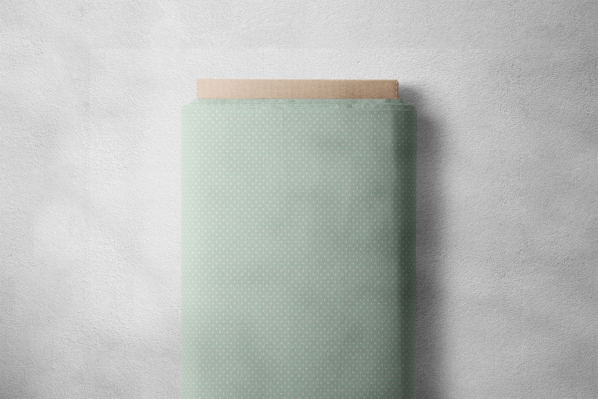 Greyish Teal Polka Dots Print