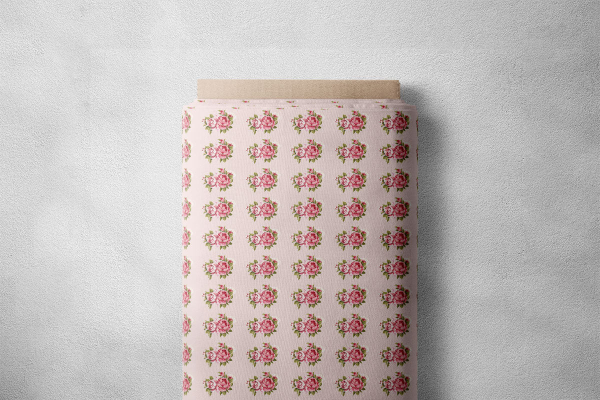 Light Maroon Vintage Roses Floral Print