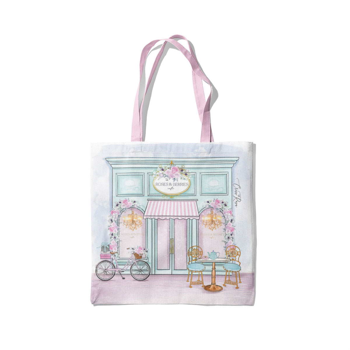 Roses And Berries Canvas Tote Bag