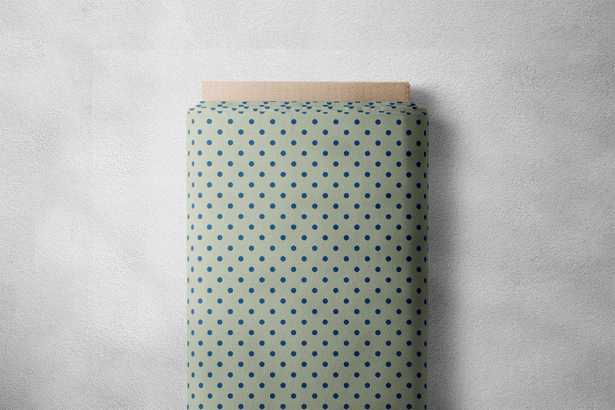 Spanish Green Polka Dots Print