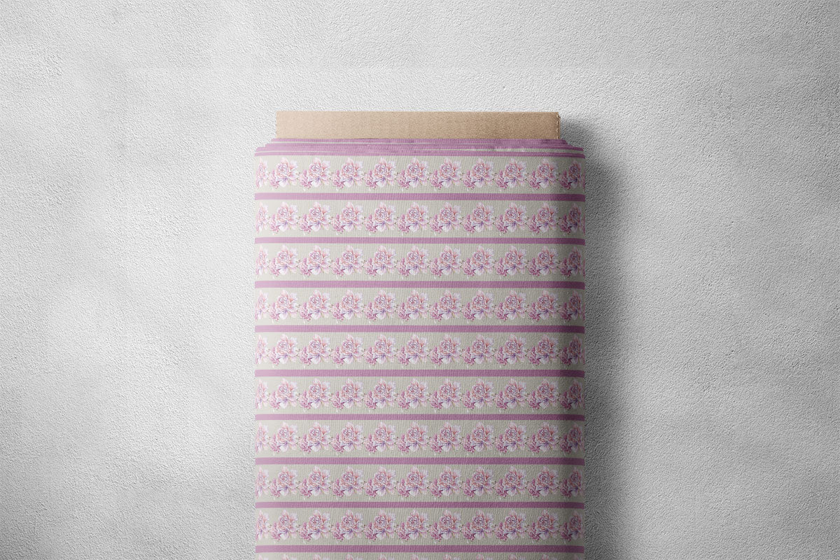 Very Light Purple Vintage Roses Floral Print