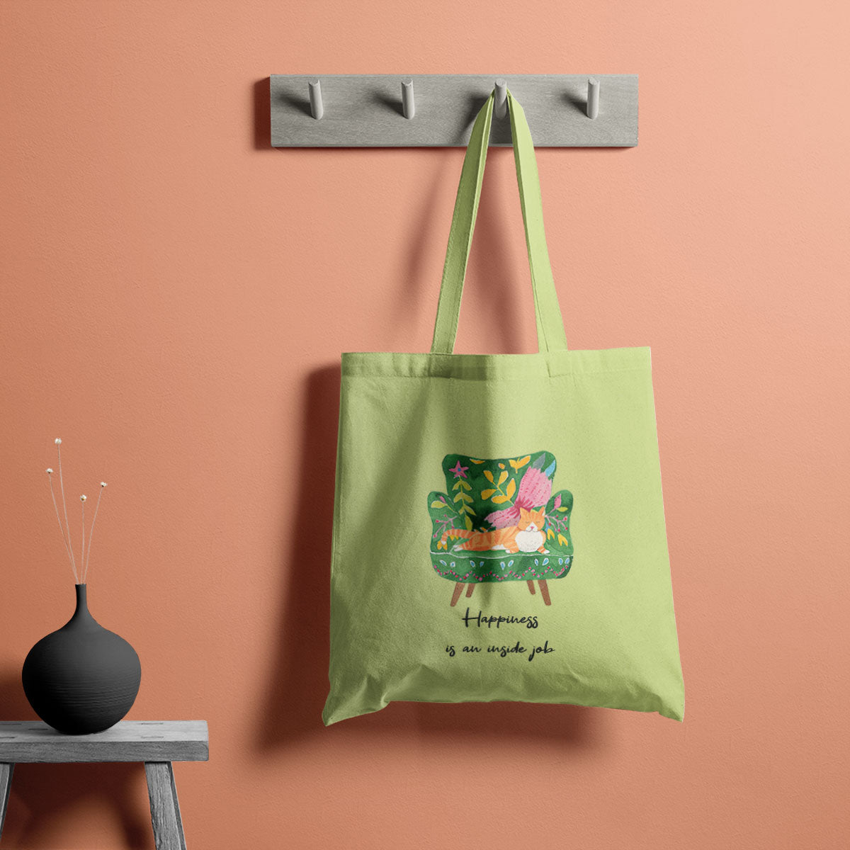 Happiness Canvas Tote Bag