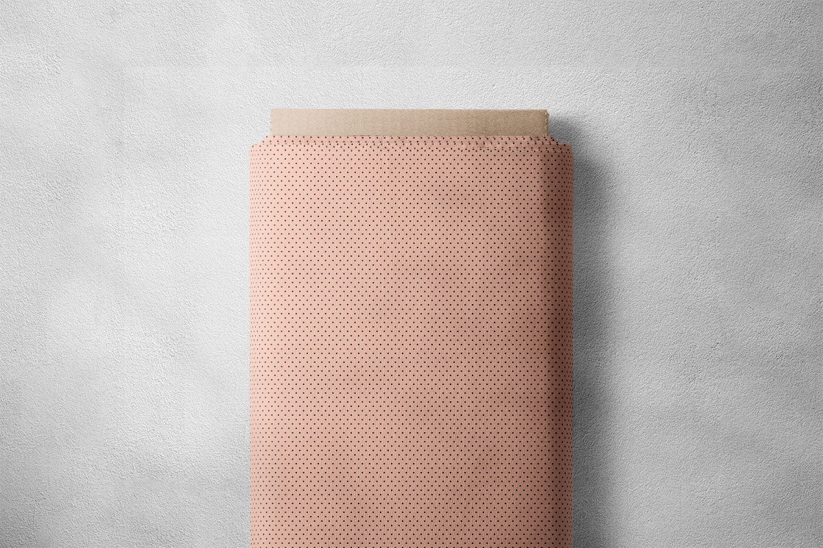 Light Taupe And Smoky Black Polka Dots Print