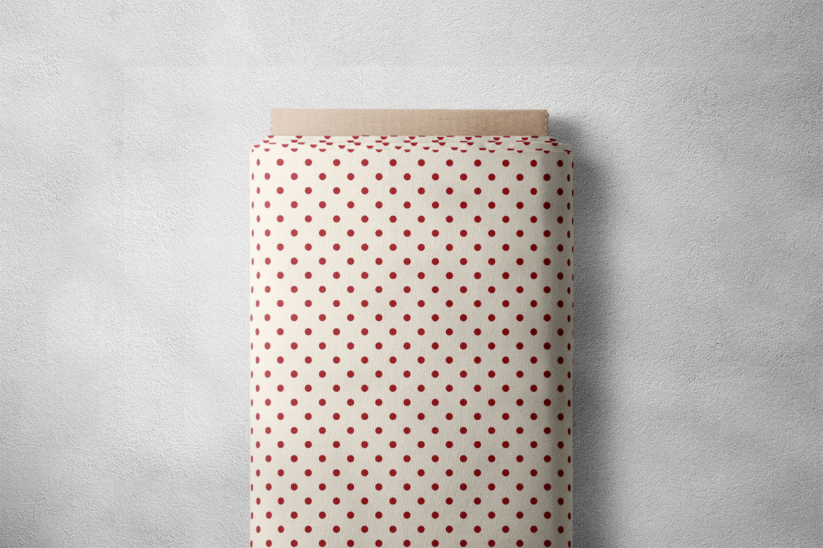Crimson Red Polka Dots Print