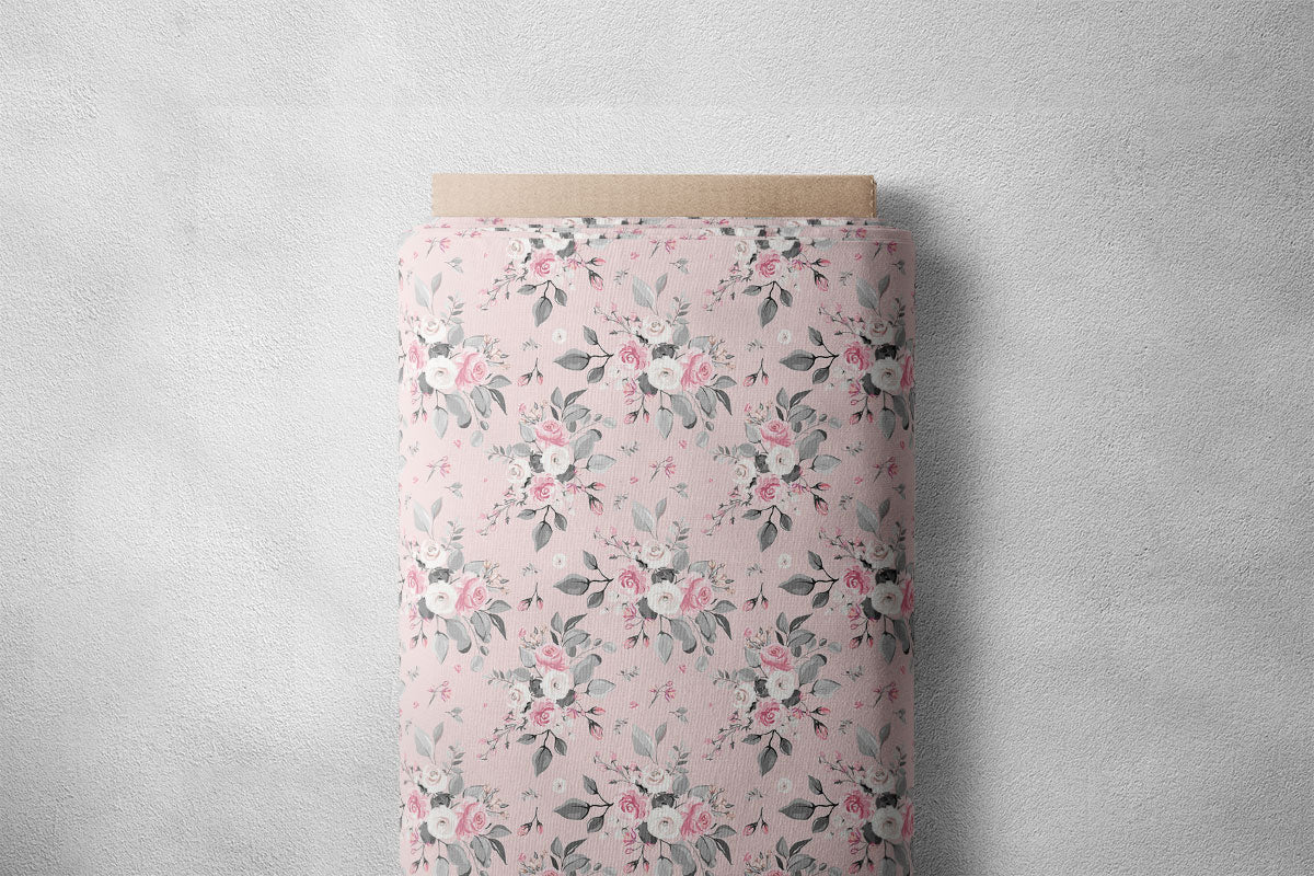 Dusty Grey Roses Floral Print