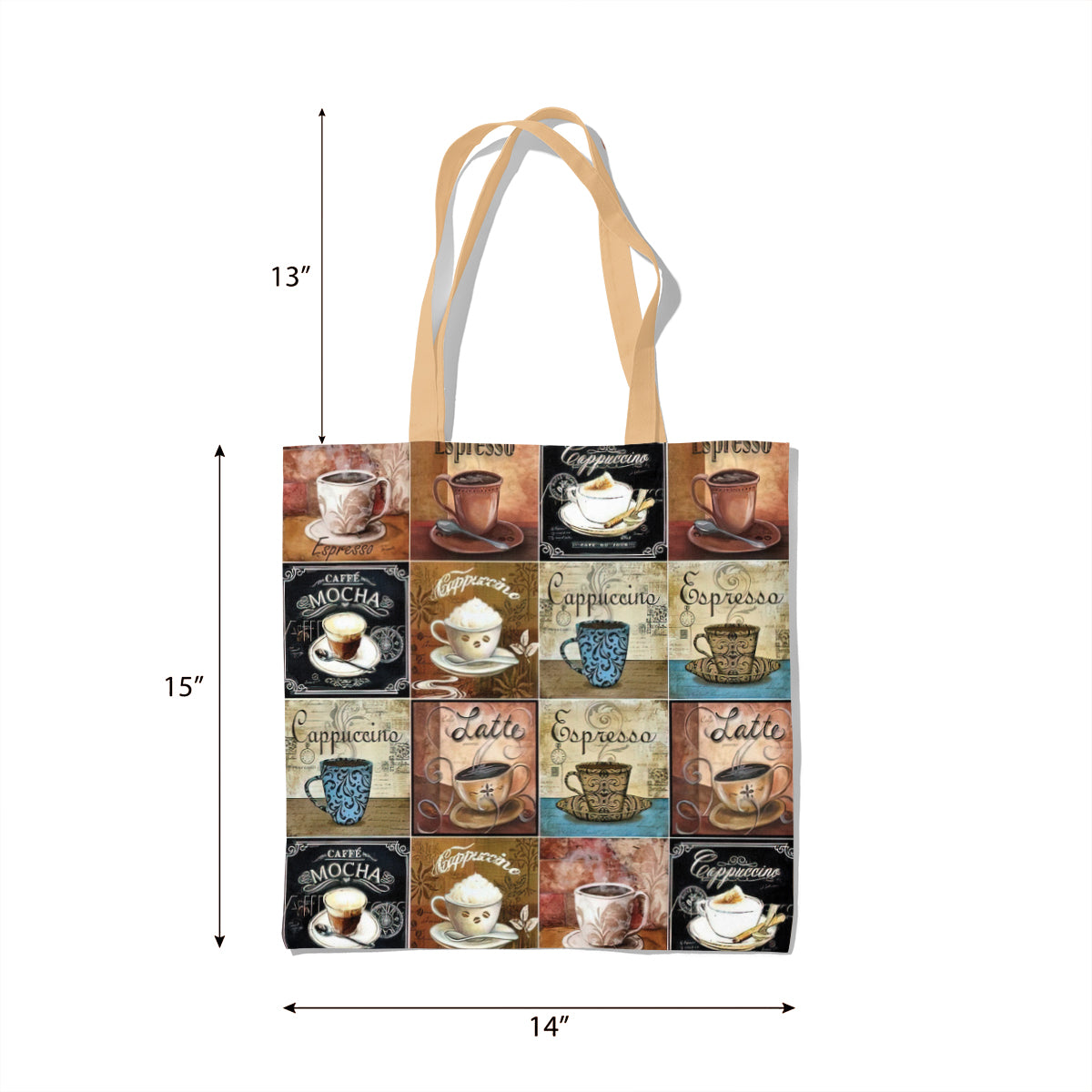 Classic Coffee Tiles Retro Café Tote Bag