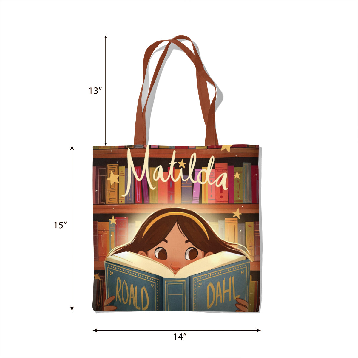 Matilda Library Reading Illustration Tote Bag