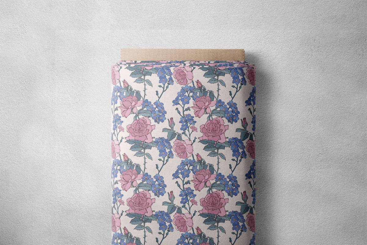 Moon Mist Rose Floral Print