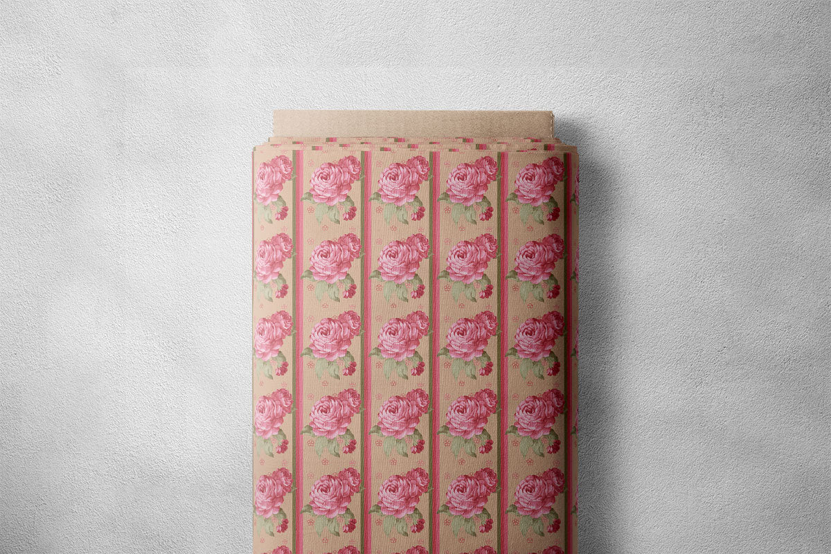 Hot Pink Vintage Roses Floral Print