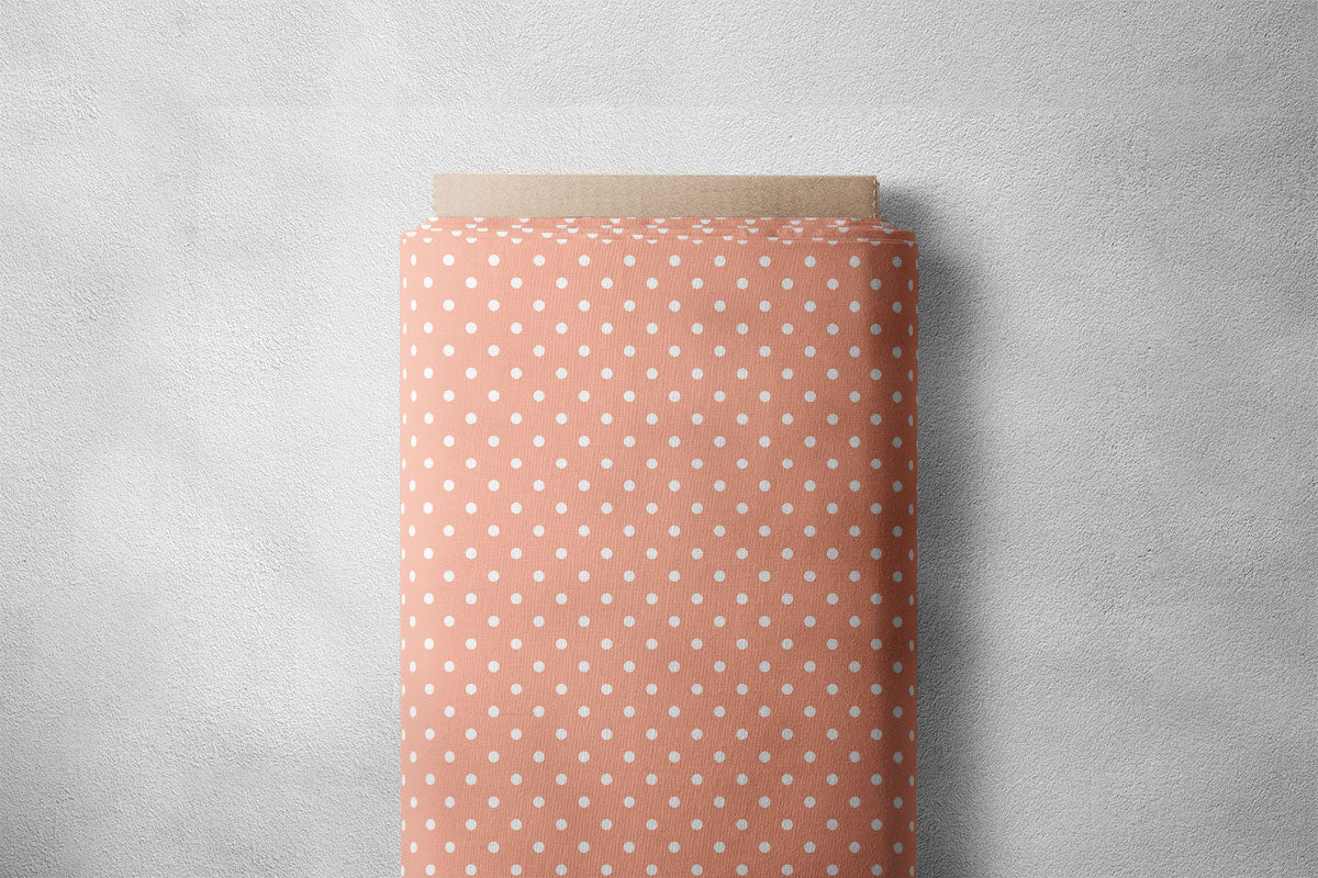 Orange Salmon Polka Dots Print